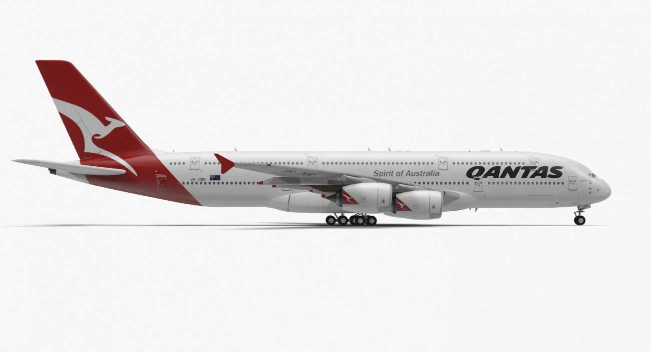 3D Airbus A380-1000 Qantas model